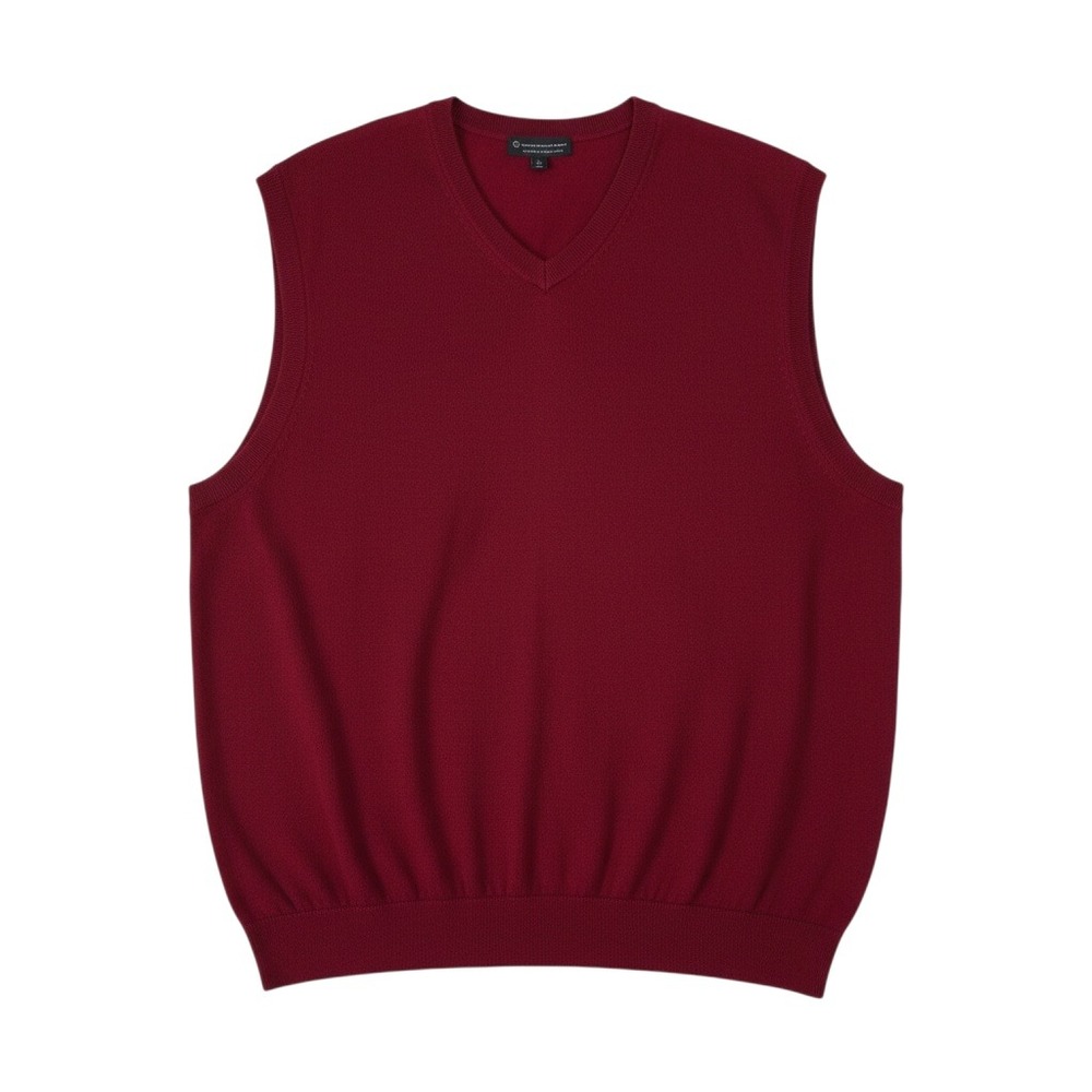 NWT Hart Schaffner Marx Sweater Vest 3XB Red Mens Merino Wool V-Neck